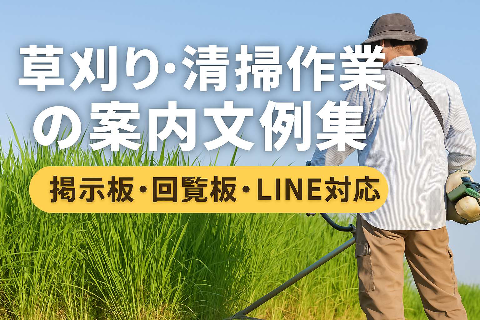 草刈り・清掃作業の案内文例集｜掲示板・回覧板・LINE対応