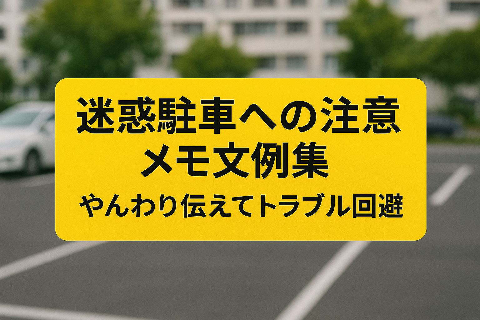 迷惑駐車への注意メモ文例集｜やんわり伝えてトラブル回避