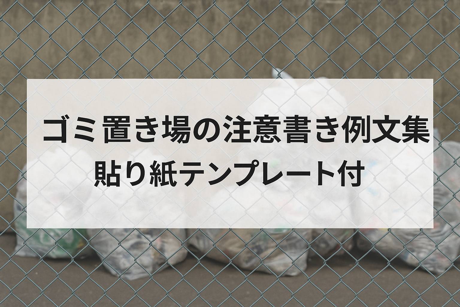 ゴミ置き場の注意書き例文集｜貼り紙テンプレート付き