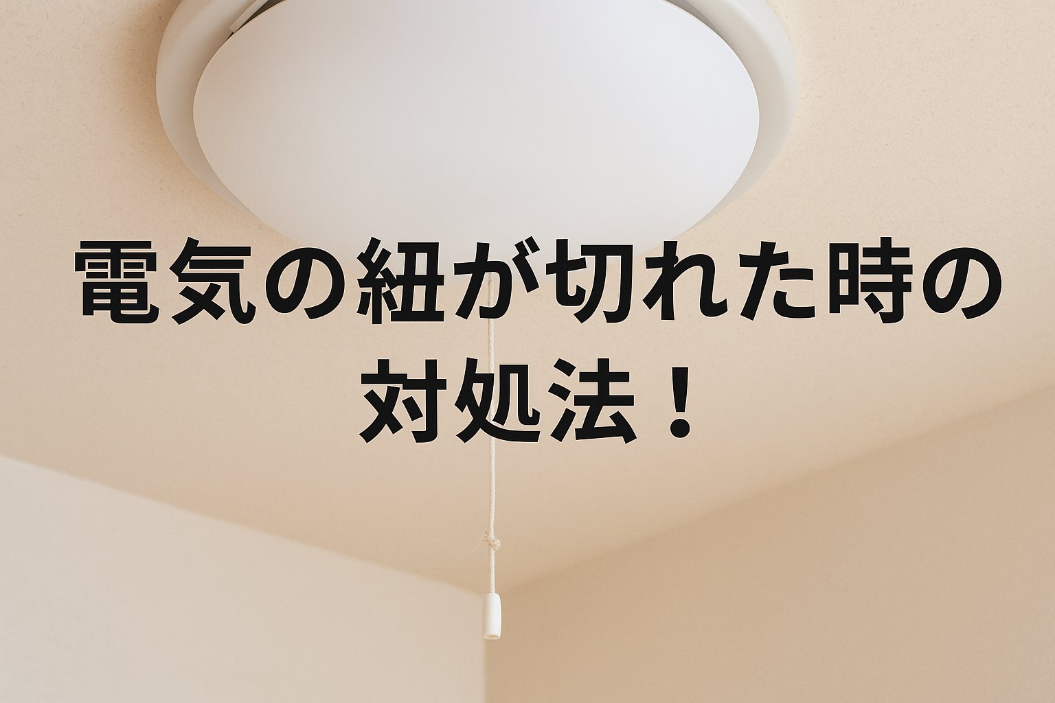電気の紐が切れた・取れたときは？応急処置から交換までやさしく解説！