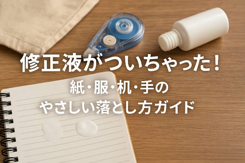修正液がついちゃった！紙・服・机・手のやさしい落とし方ガイド